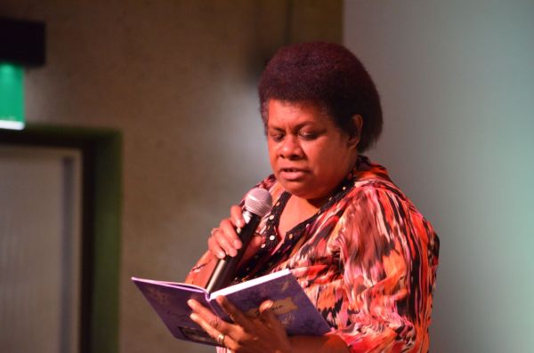 Joanne Warkill presents her speech at the ASSI Stories Film Festival 2014. Image by Jo-Anne Driessens